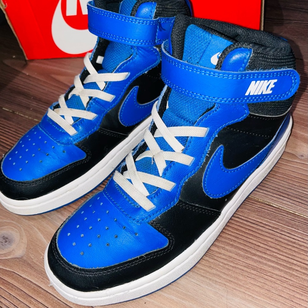 Nike Kids Blue and Black High-Top Sneakers